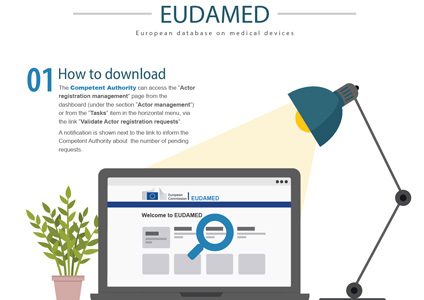 EUDAMED bulk upload download process infographic
