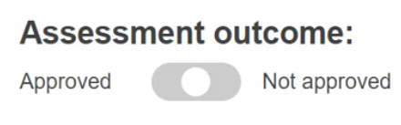 EUDAMED assessment outcome toggle button