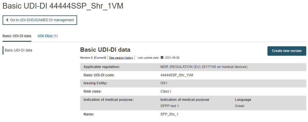 EUDAMED see version history link in the details page of the selected basic udi-di