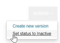 EUDAMED set status to inactive link under actions button in my actor data page