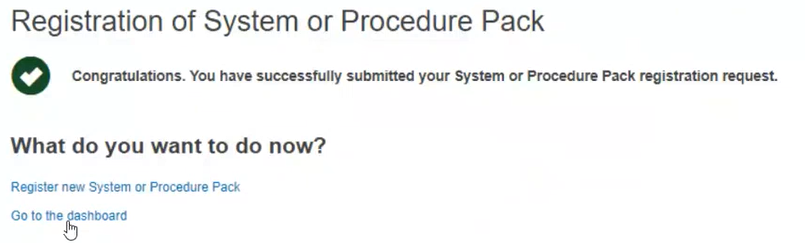 EUDAMED confirmation message after submitting an spp registration request