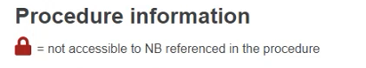 EUDAMED lock icon indicates that the field in not accessible to nb referenced in the procedure