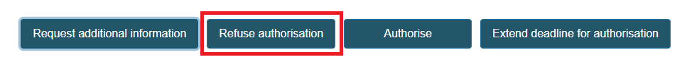 EUDAMED refuse authorisation button