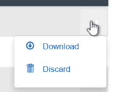 EUDAMED download and discard links under the three dots action button