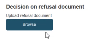 EUDAMED upload refusal document field and browse button