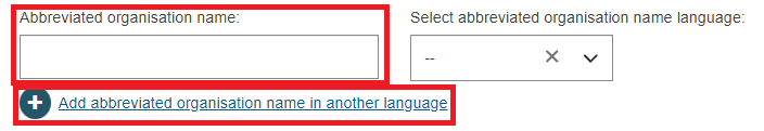 EUDAMED Sponsor registration abbreviated organisation name field