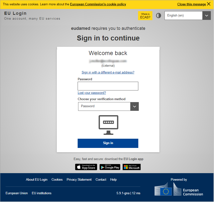 EU login enter eu login password