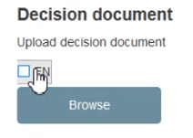 EUDAMED upload decision document field and browse button