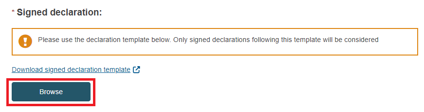 EUDAMED Sponsor registration upload the signed declaration