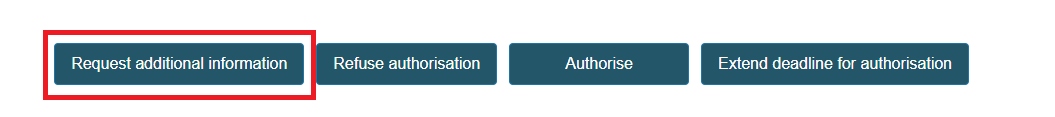 EUDAMED request additional information button