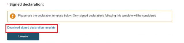 EUDAMED Download signed declaration template when registering as a Sponsor