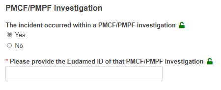 EUDAMED MIR: EUDAMED ID of relevant PMCF/PMPF investigation