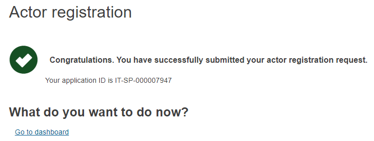 EUDAMED Sponsor registration request submitted successfully
