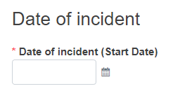 EUDAMED date of incident (start date) field