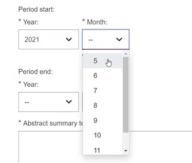 EUDAMED period start and period end fields