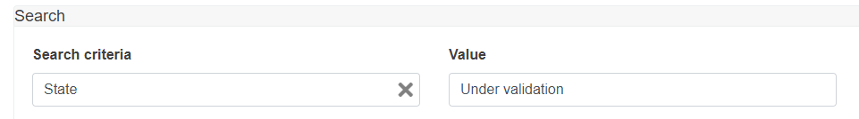 EUDAMED search criteria and values fields